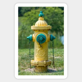 Yellow and Green Eddy Hydrant Sticker